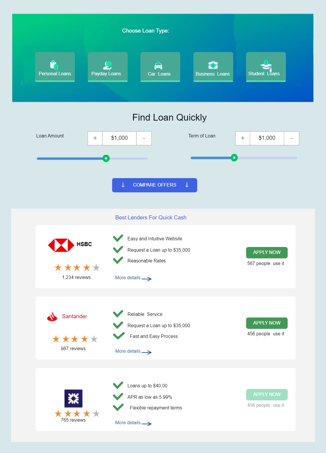Loan Comparison UI