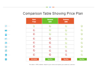 Pricing Comparison Table Example