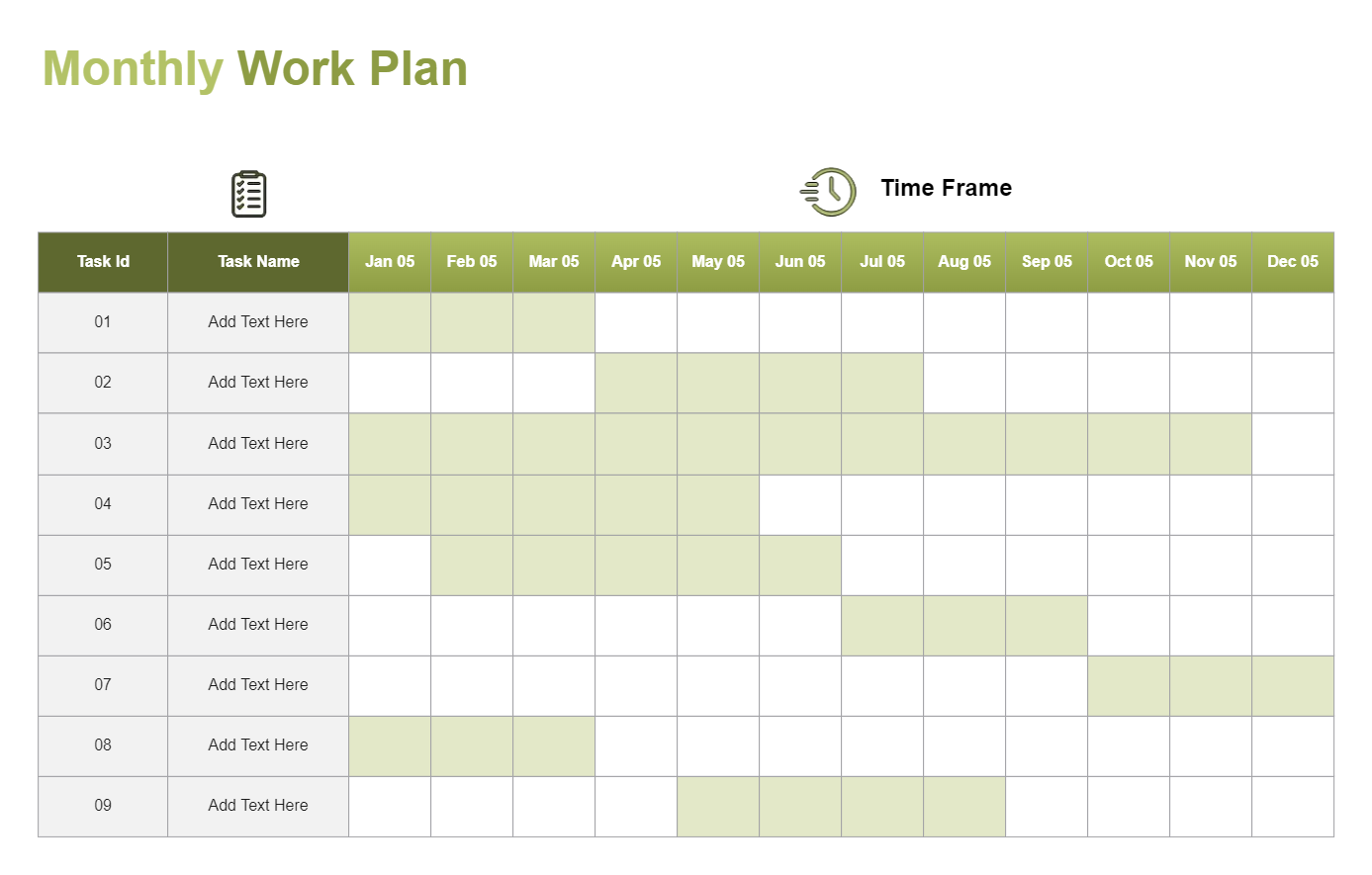 Monthly Work Plan PowerPoint Template