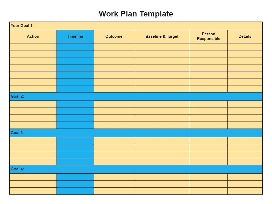 Simple Work Plan Template Online
