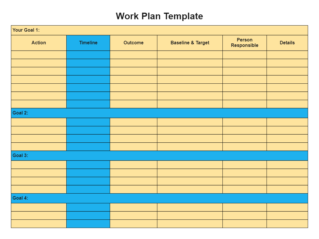 Simple Work Plan Template Online EdrawMax Template