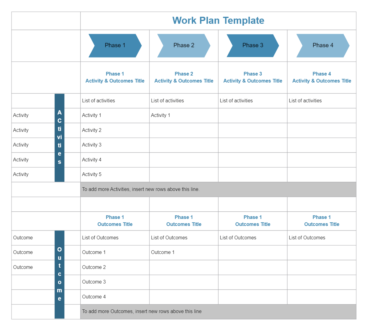 Work Plan Template Online