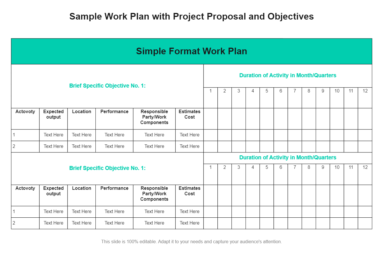 Work Plan Template With Project