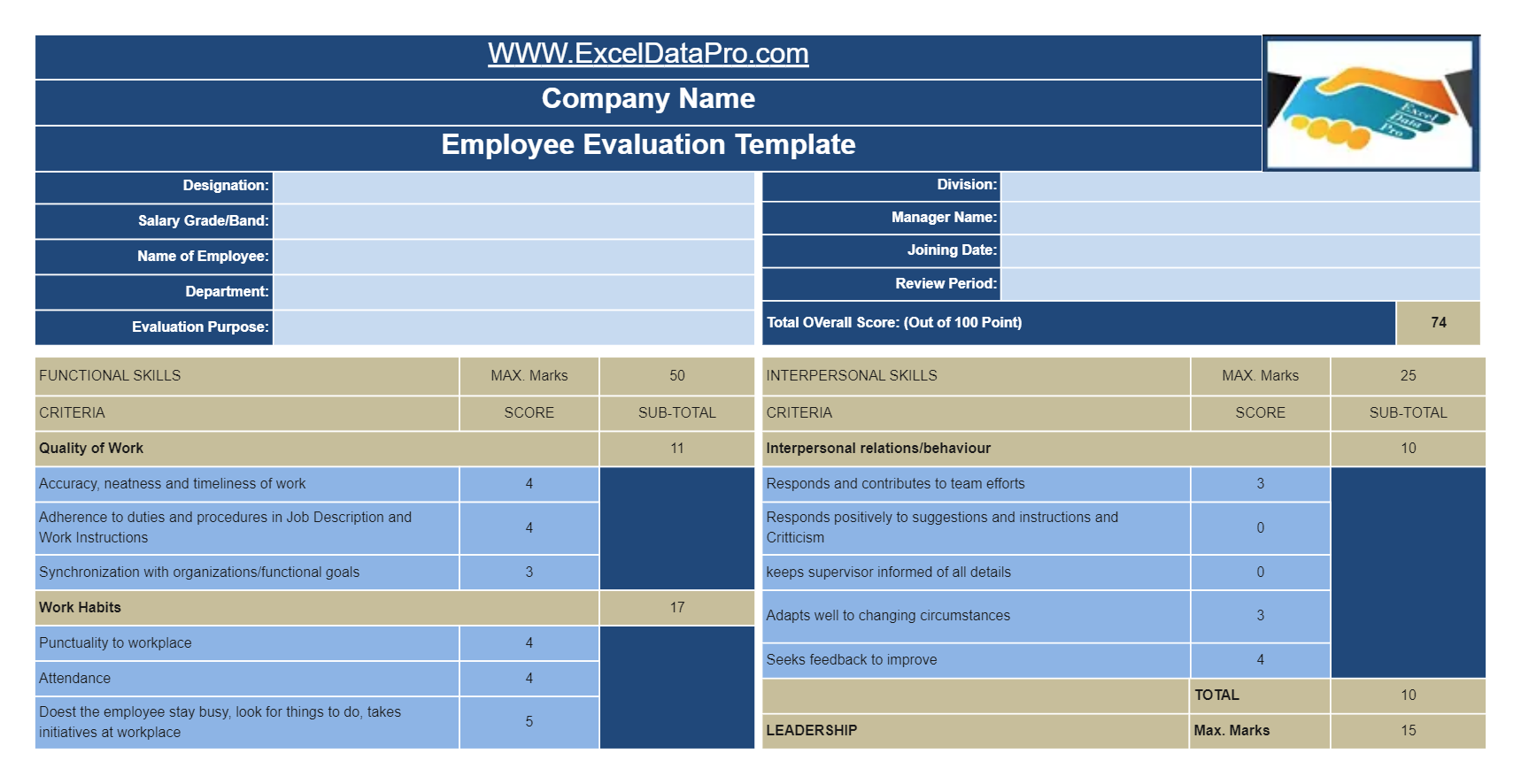 Employee Evaluation Template EdrawMax EdrawMax Templates