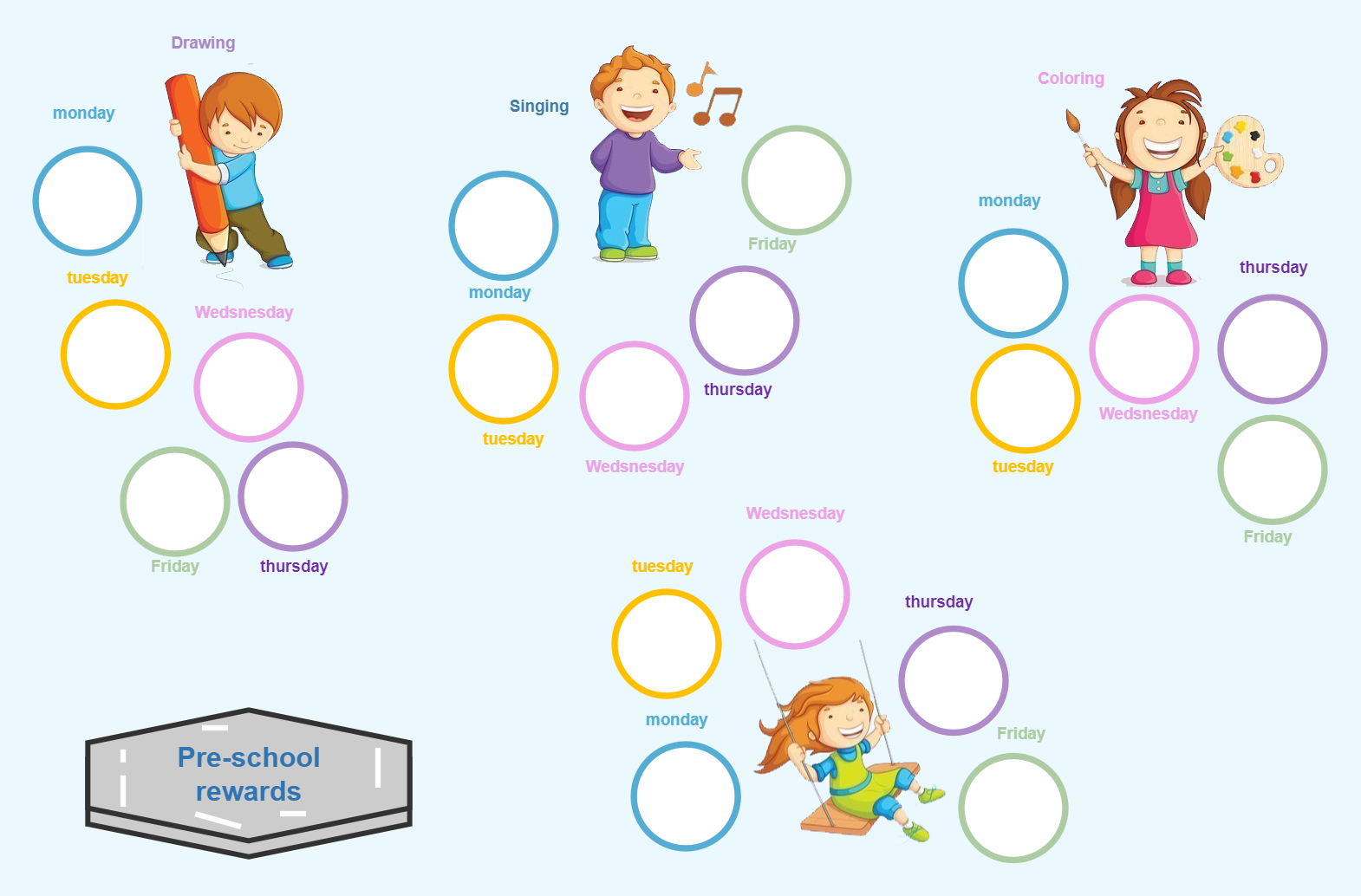 PreSchool Reward Chart Online Templates