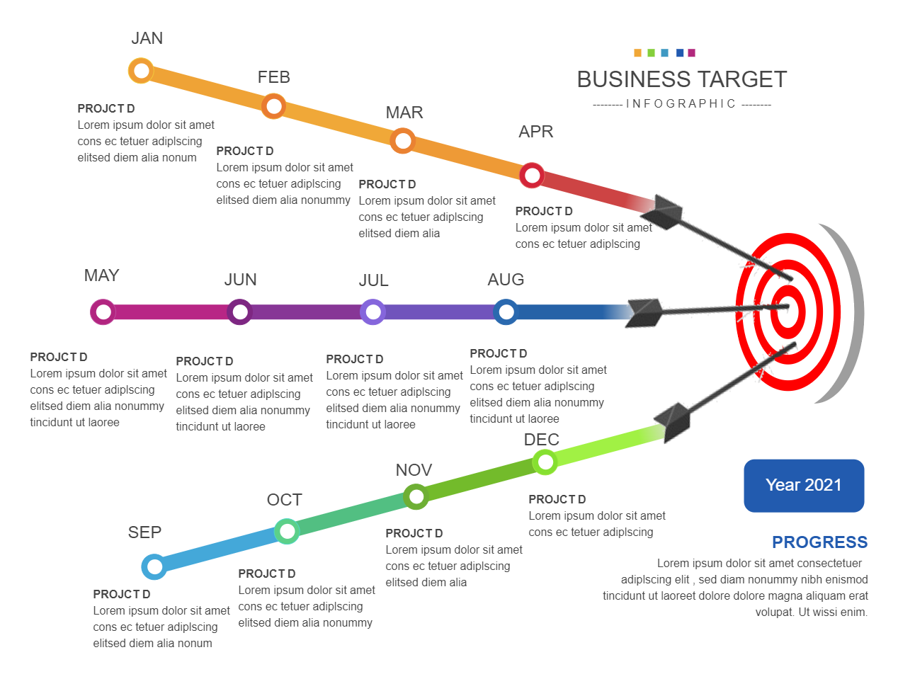 Business Target Infographic Diagram