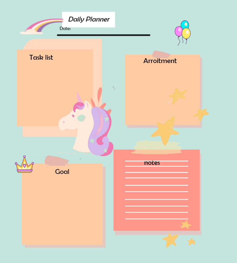 Daily Study Planner Template For Kids