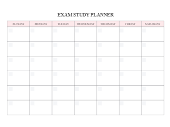 Exam Study Planner Template