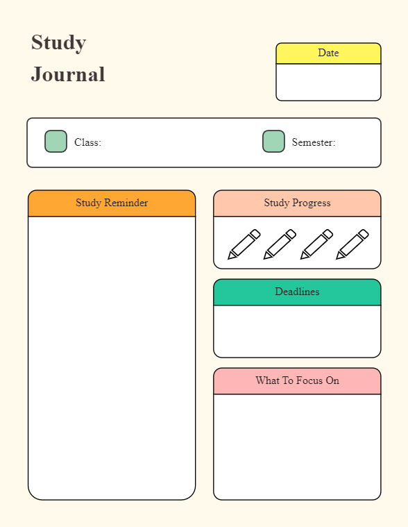Final Exam Study Note Planner