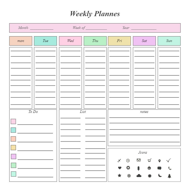 Monthly Study Planner Excel Template