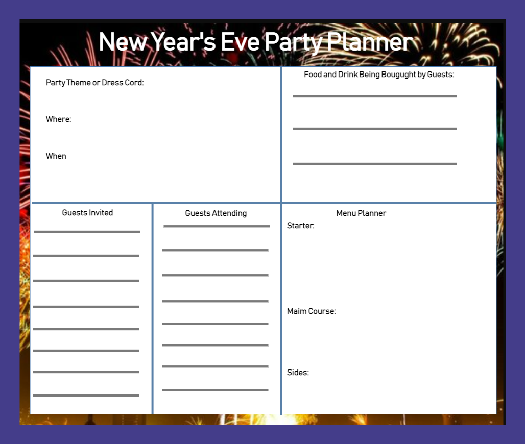 New Year Party Planner Template