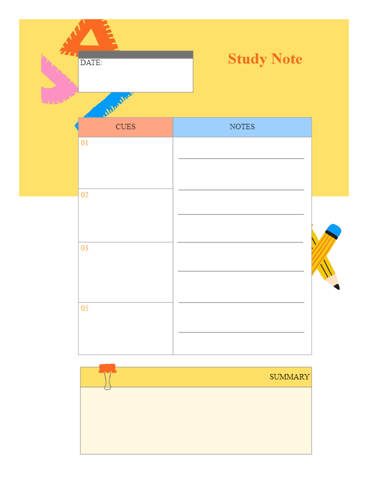 Yellow Study Note Planner