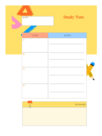 Yellow Study Note Planner