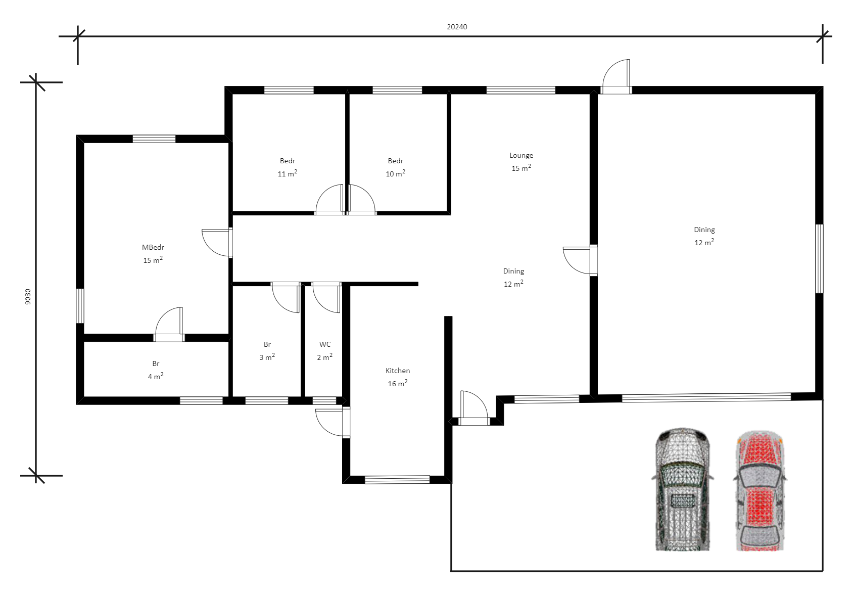 Low Budget Modern 3 Bedroom House Plan