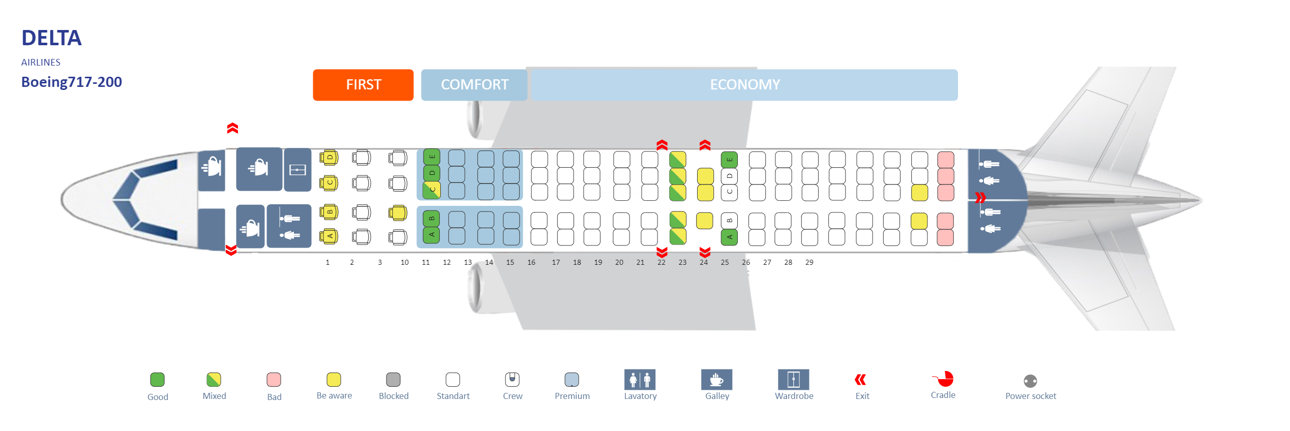Delta Seating Chart Boeing 717