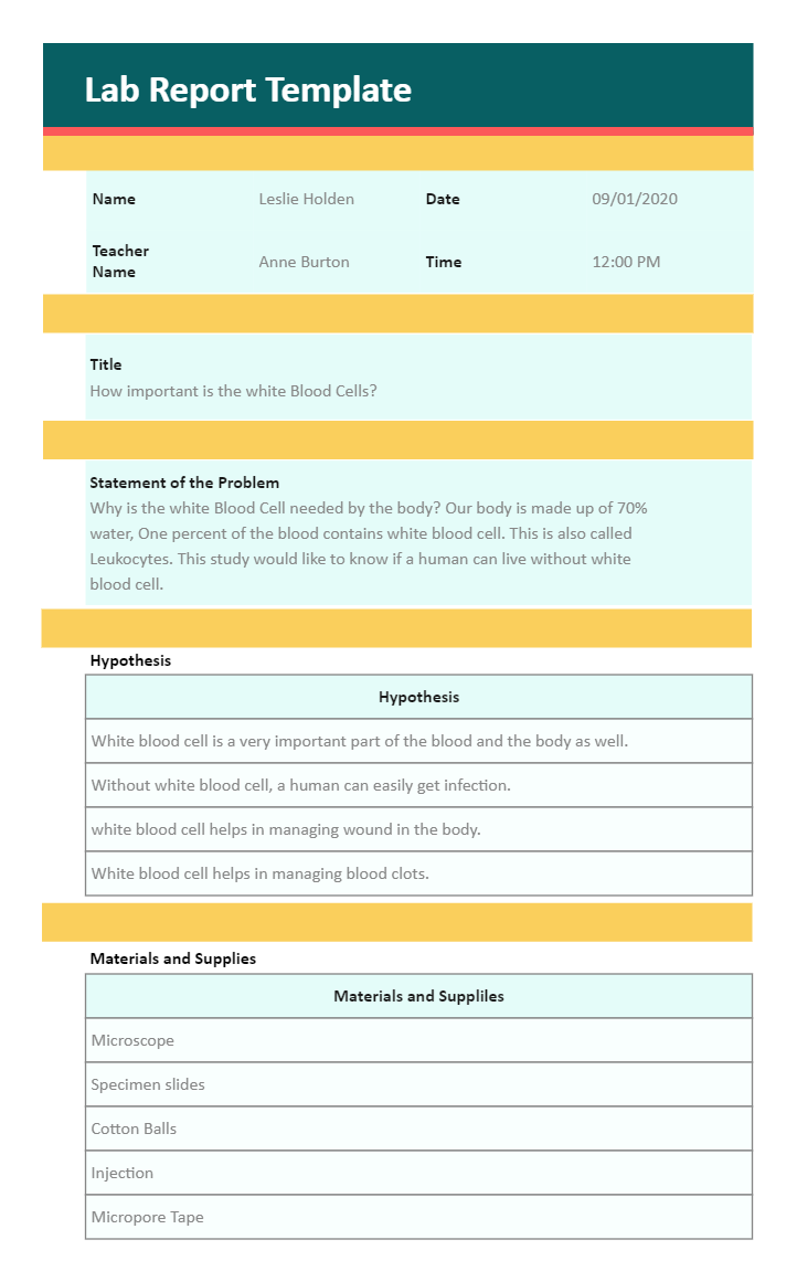 Lab Report Template