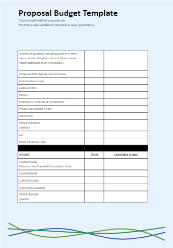 Project Budget Proposa Template