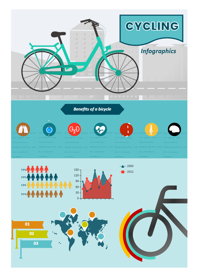 Sports Infographic Template: Bycycle Infographic