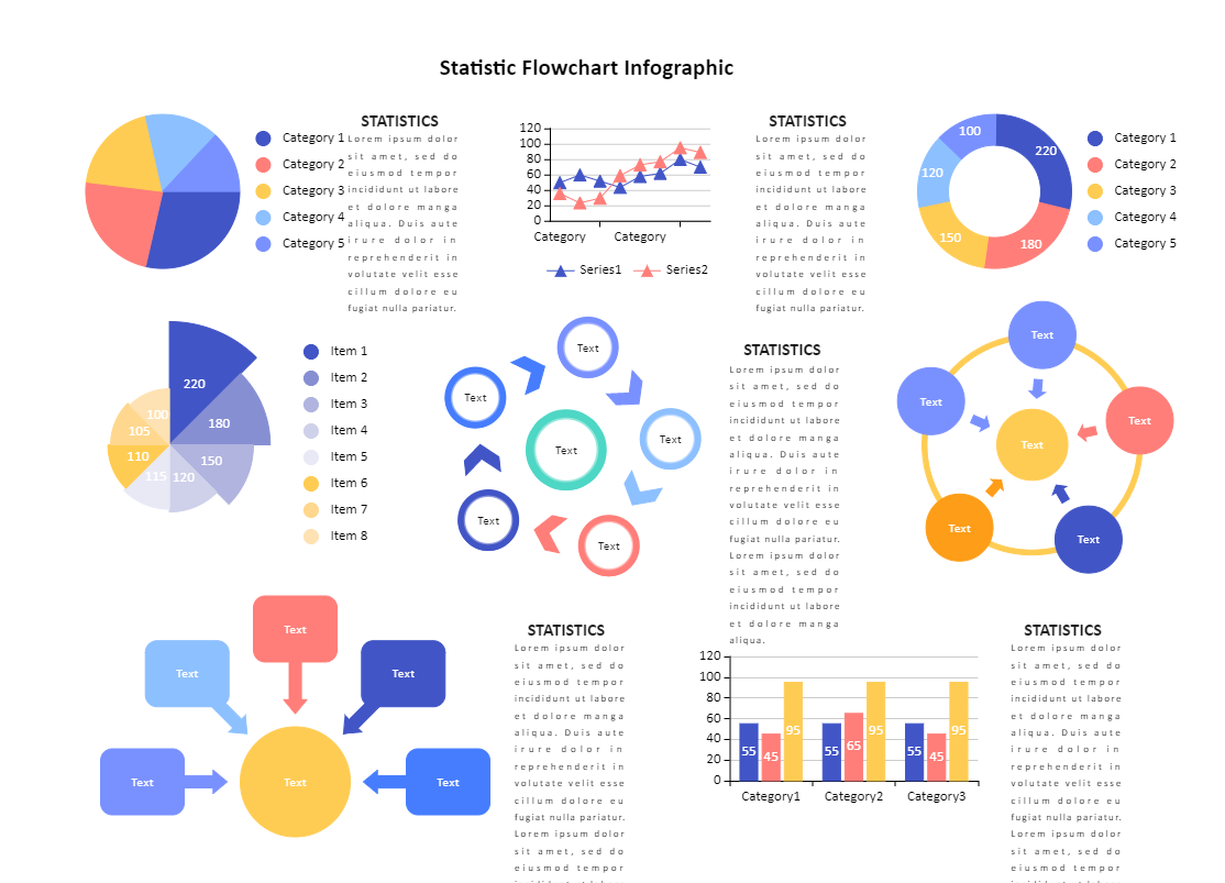 Statistic Flowchart Infographic