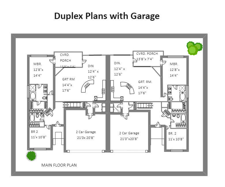Duplex Plans with Garage
