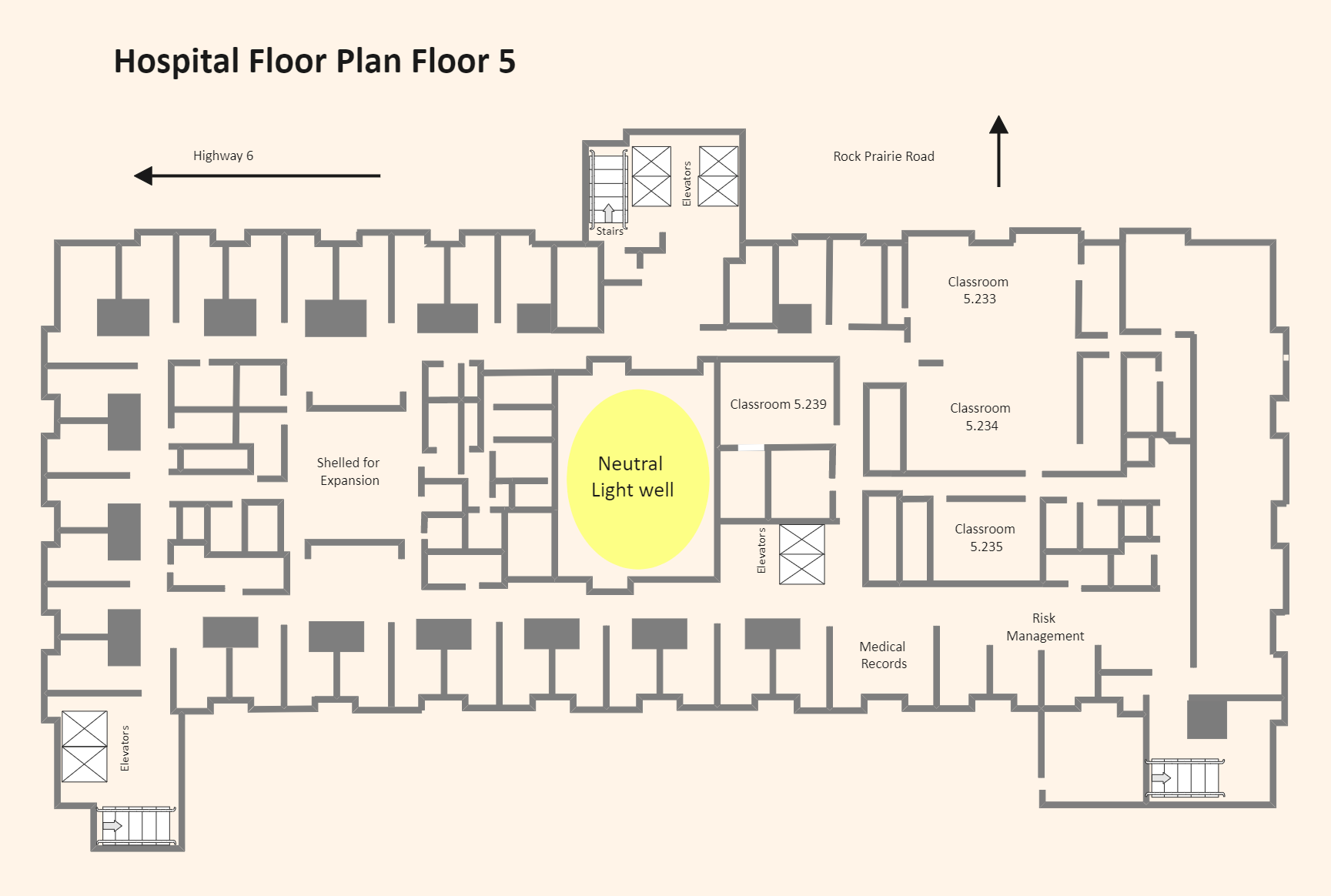 Hospital Fifth Floor Plan