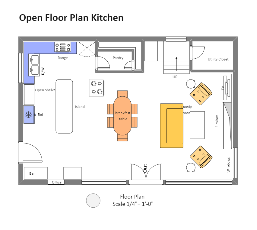 Open Floor Plan Kitchen