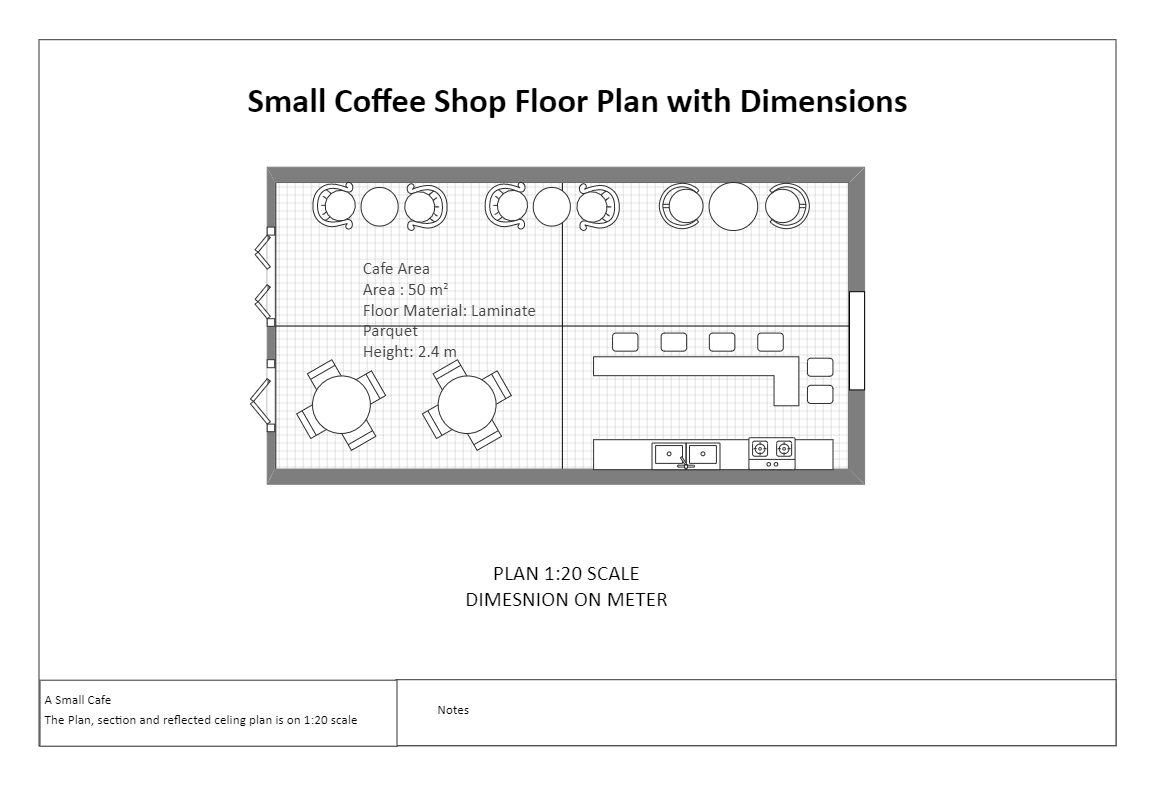 Small Coffee Shop Floor Plan With Dimensions EdrawMax EdrawMax 