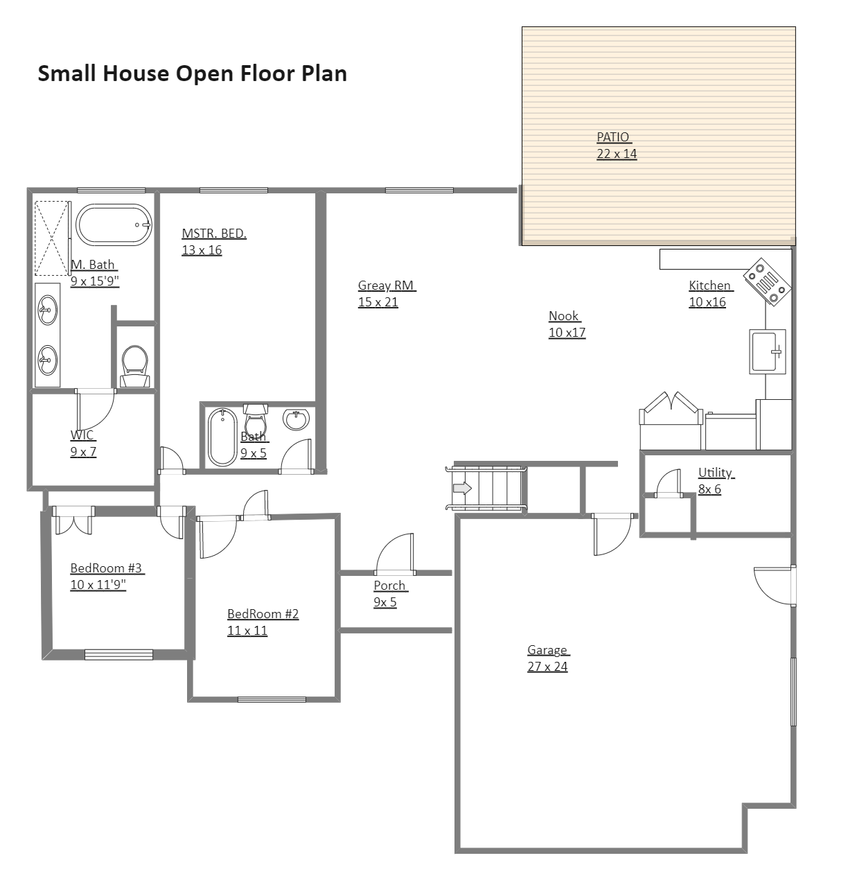 Small House Open Floor Plan