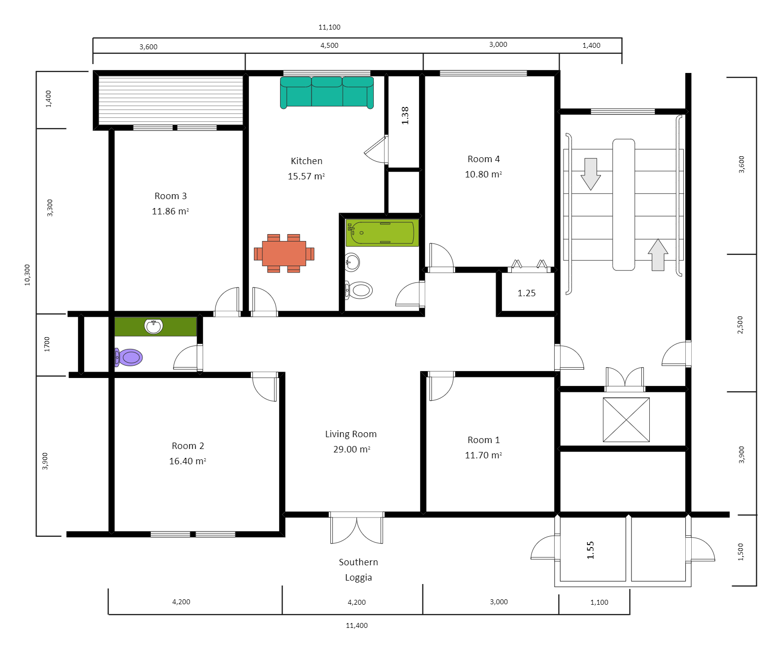 Apartment Floor Plan 1