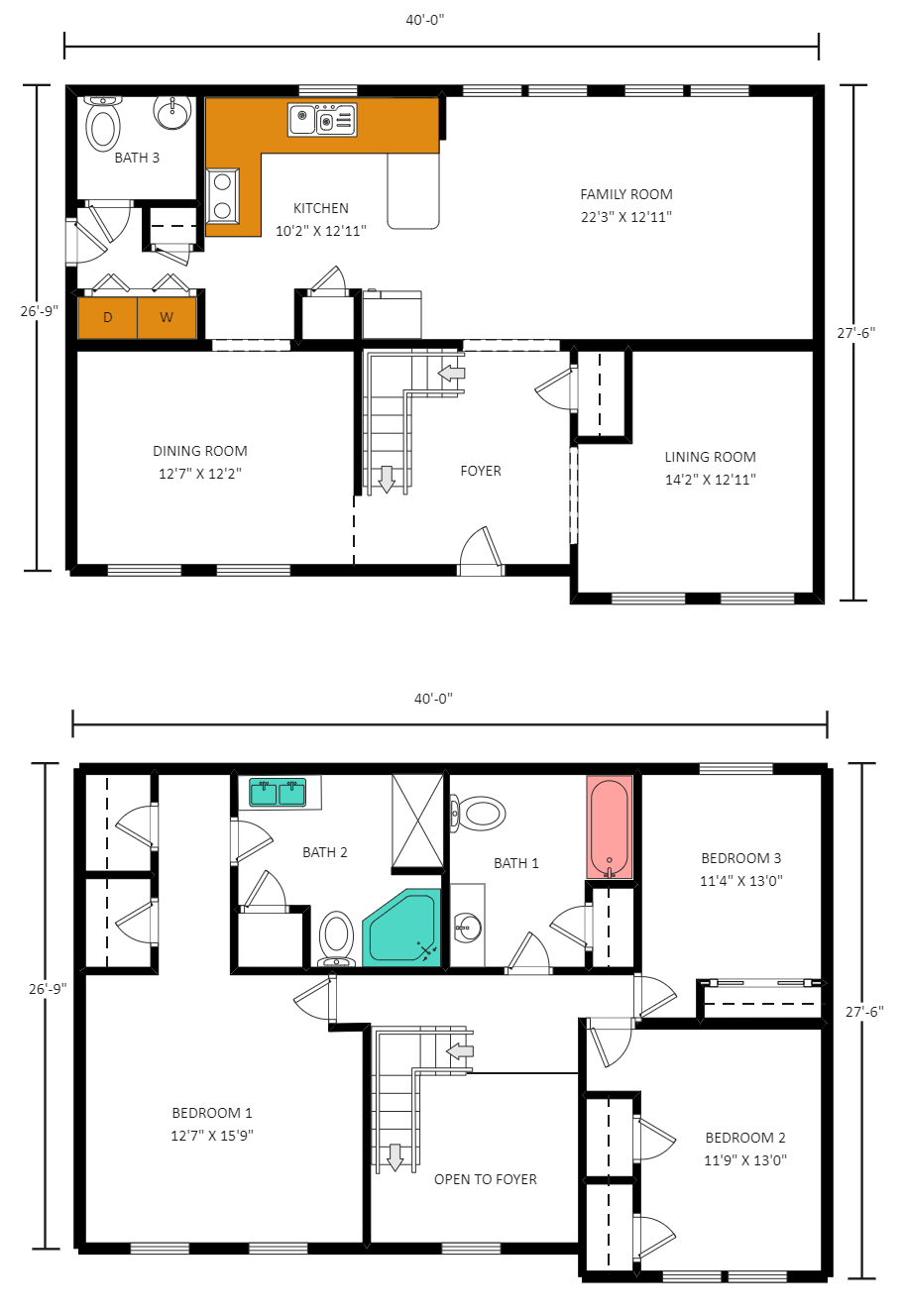 2 Floor House Plan