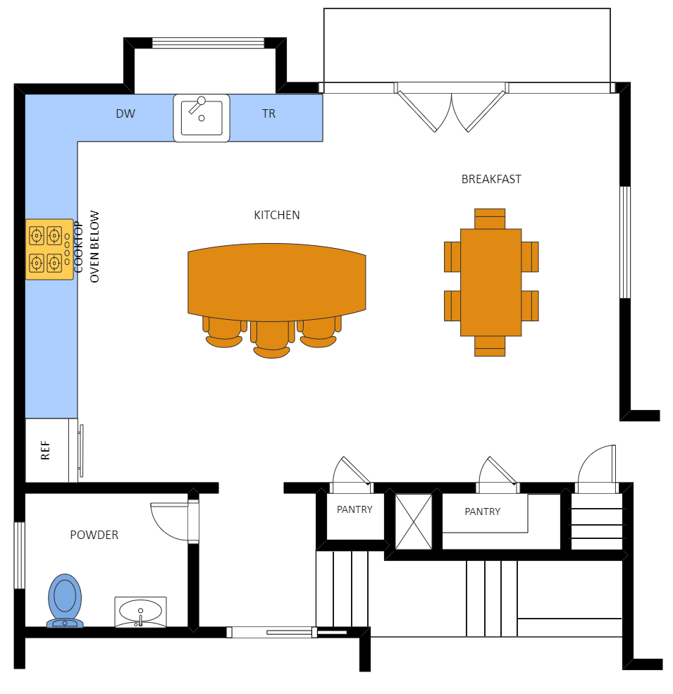 L-shaped Kitchen Floor Plan
