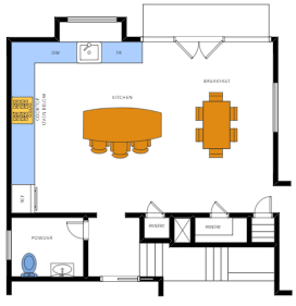 L-shaped Kitchen Floor Plan