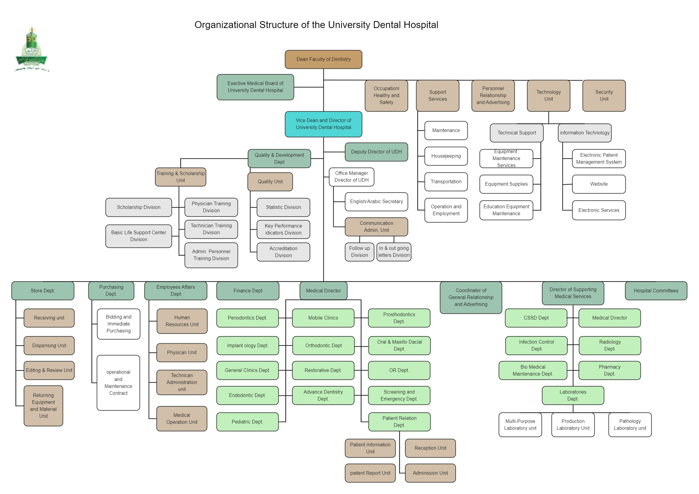 Dental Hospital Organizational Chart