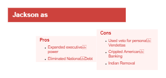 andrew Jackson Pros and Cons Mind Map