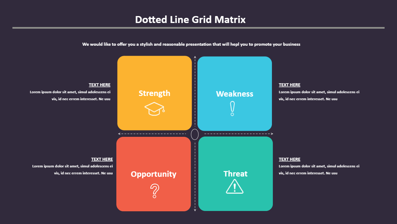 Dotted Line Grid Matrix Diagram
