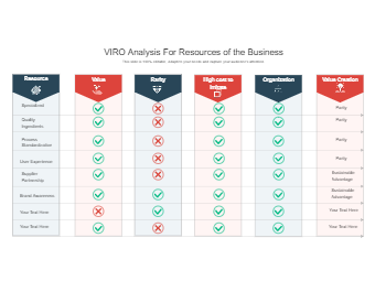 VRIO Analysis Matrix Example