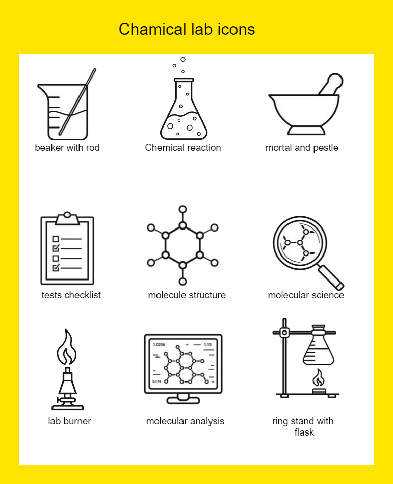 Chemical Laboratory Equipment Icons