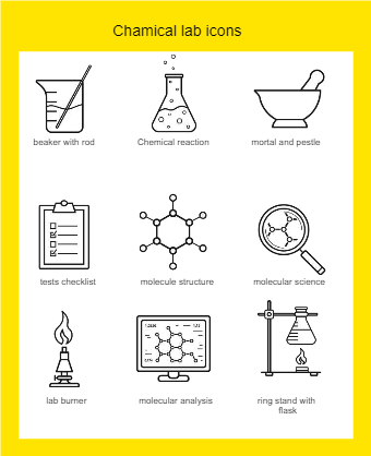 Chemical Laboratory Equipment Icons