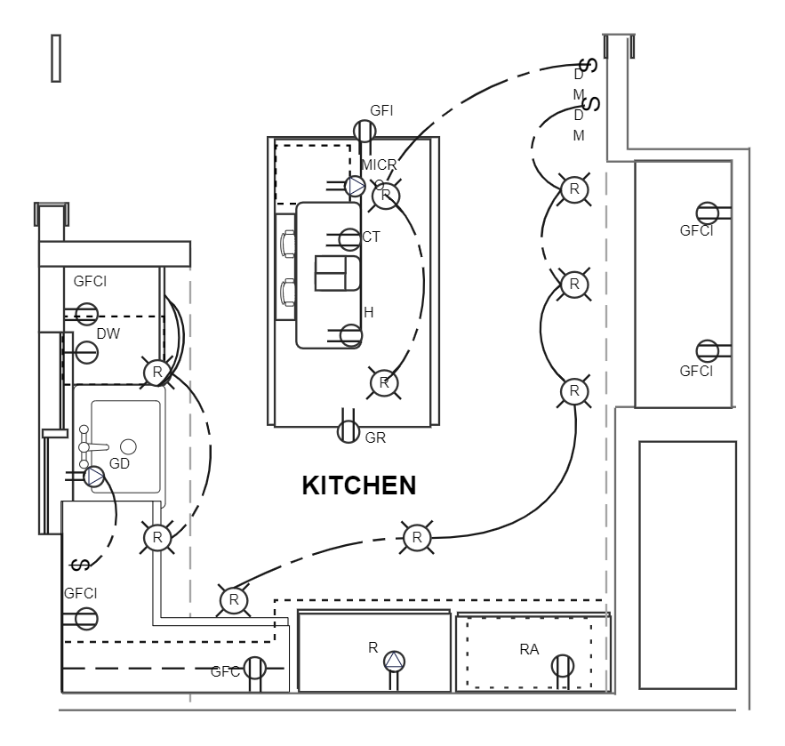 Kitchen Electrical Plan Example