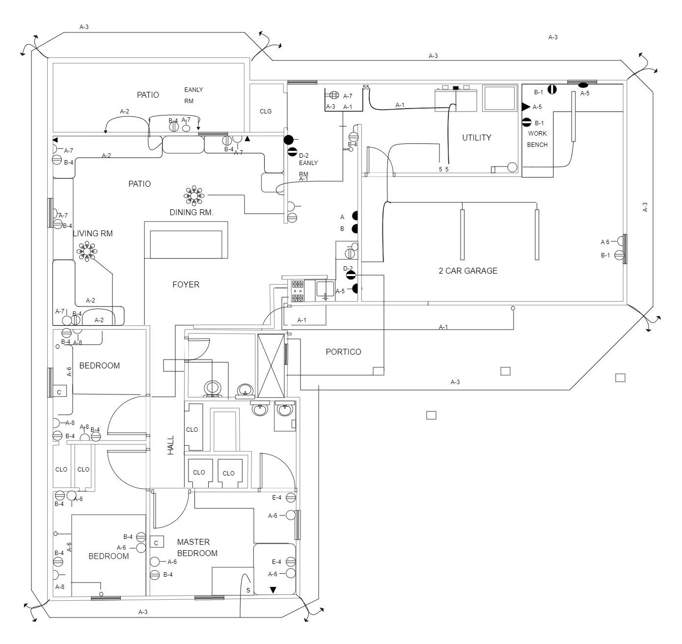 One Family House Electrical Plan Example EdrawMax Templates