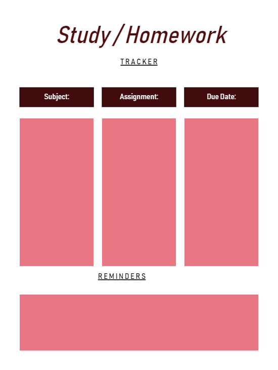 Assignment Planner Template