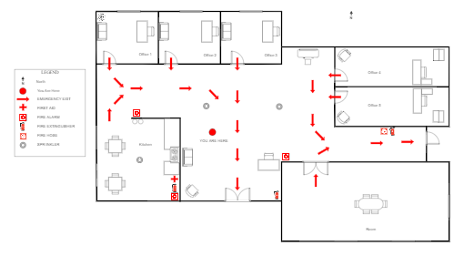 Evacuation Plan for First And Second Floor of Apartment