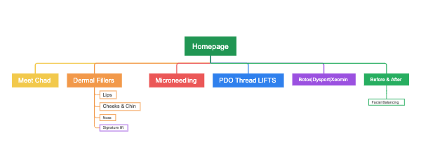 The mind map of the homepage