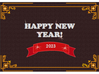 Happy new year 2023 Poster with Red Ribbon