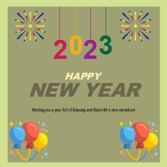 Happy new year 2023 social media poster