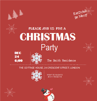 Christmas Invitations Templates-Design, Free, Download