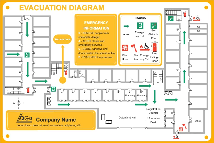 Comprehensive Evacuation Diagram Template