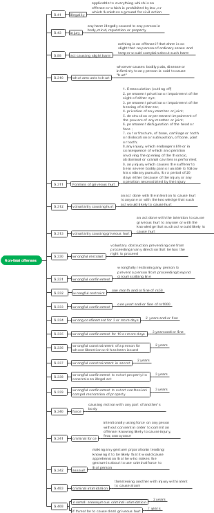 Non-fatal Offenses Mind Map