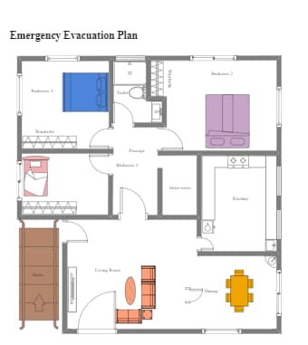 Emergency Evacuation Plan for Small Room