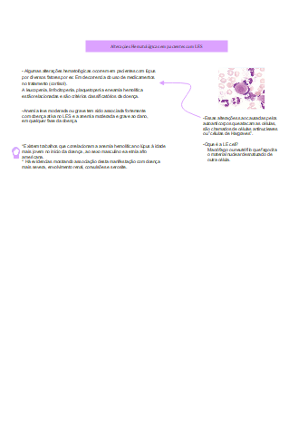 Lúpus Eritematoso sistêmico - Alterações Hematológicas